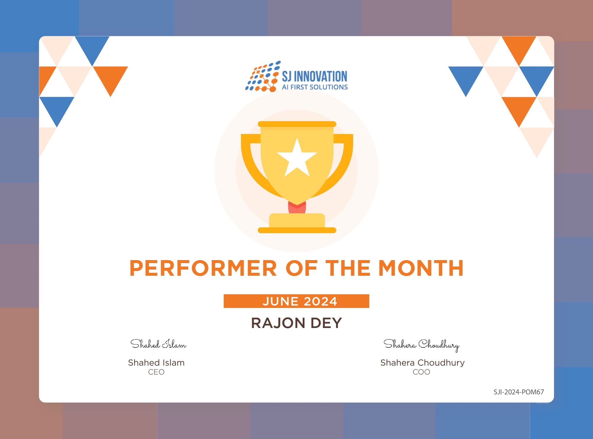 Performer of the Month - June 2024